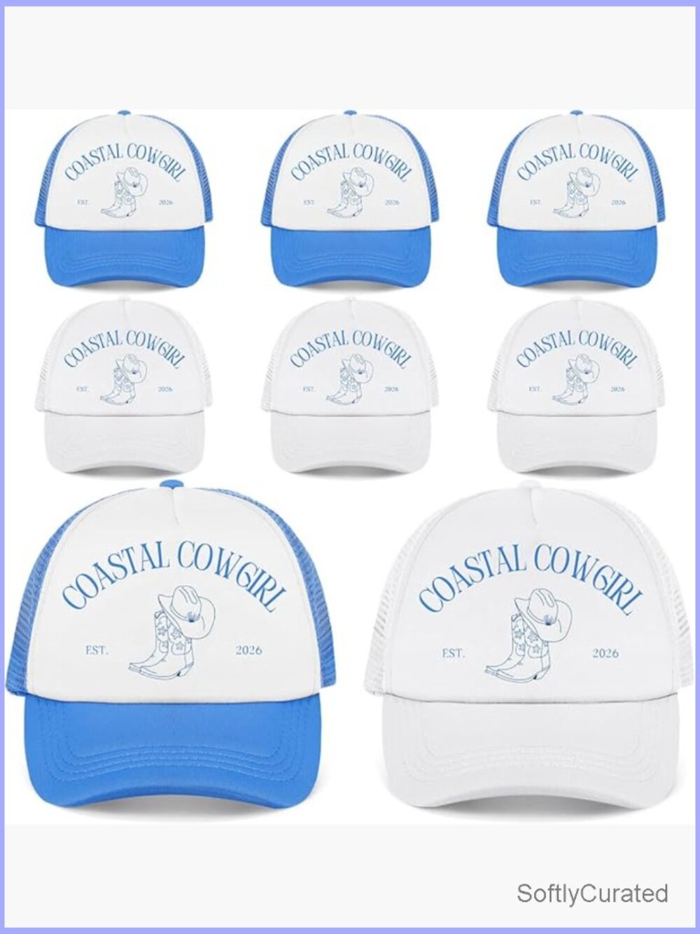 6 Coastal Cowgirl Trucker Hats Beach Bachelorette Party Favors